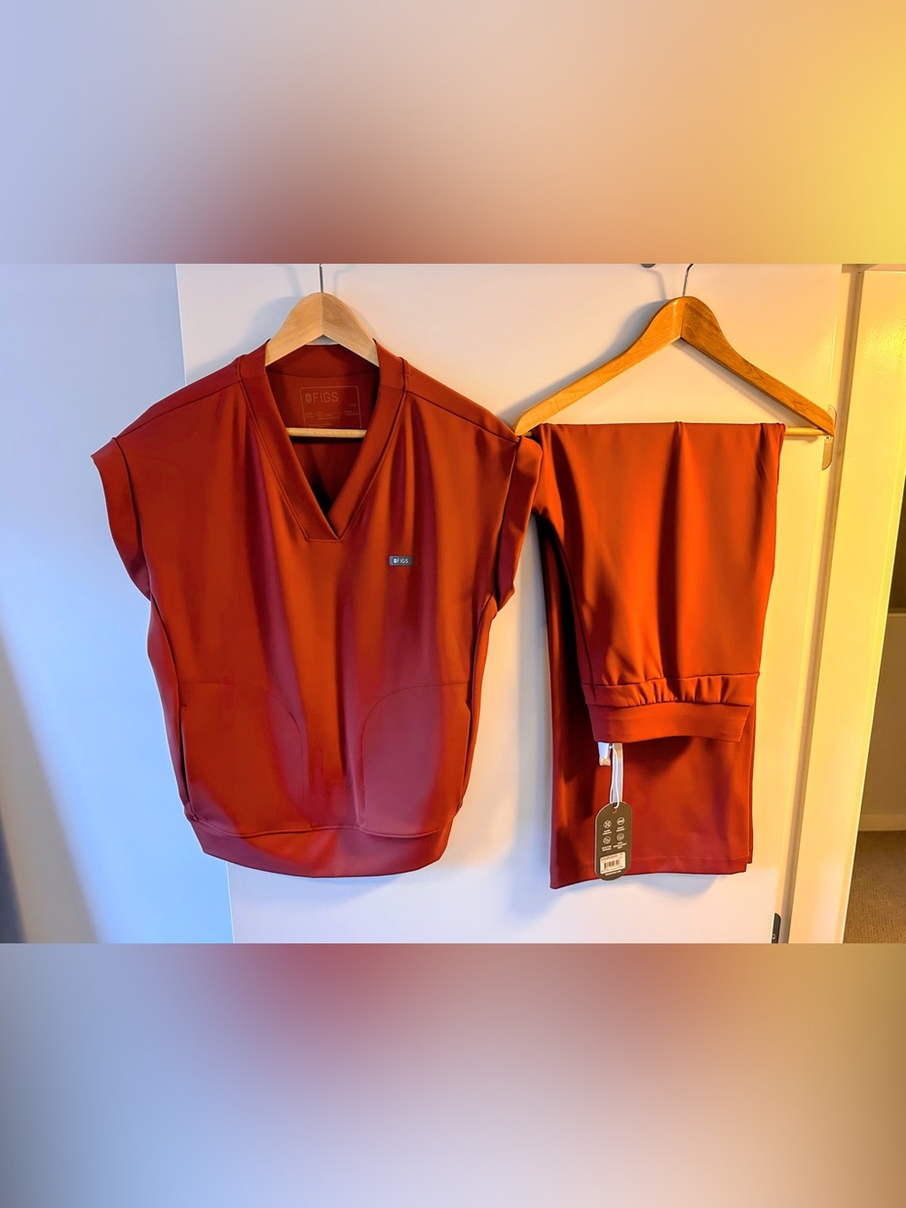 NWT FIGS Women's Form X Rosewood Wide Leg L